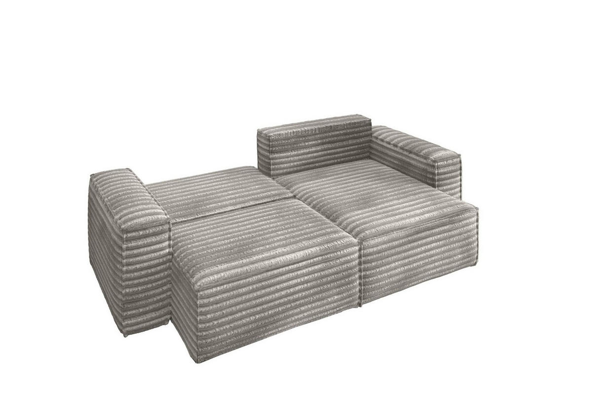 ECKSOFA Schlafsofa Madlen - Grau, Holzwerkstoff/Textil (248/140cm) - Fun Möbel