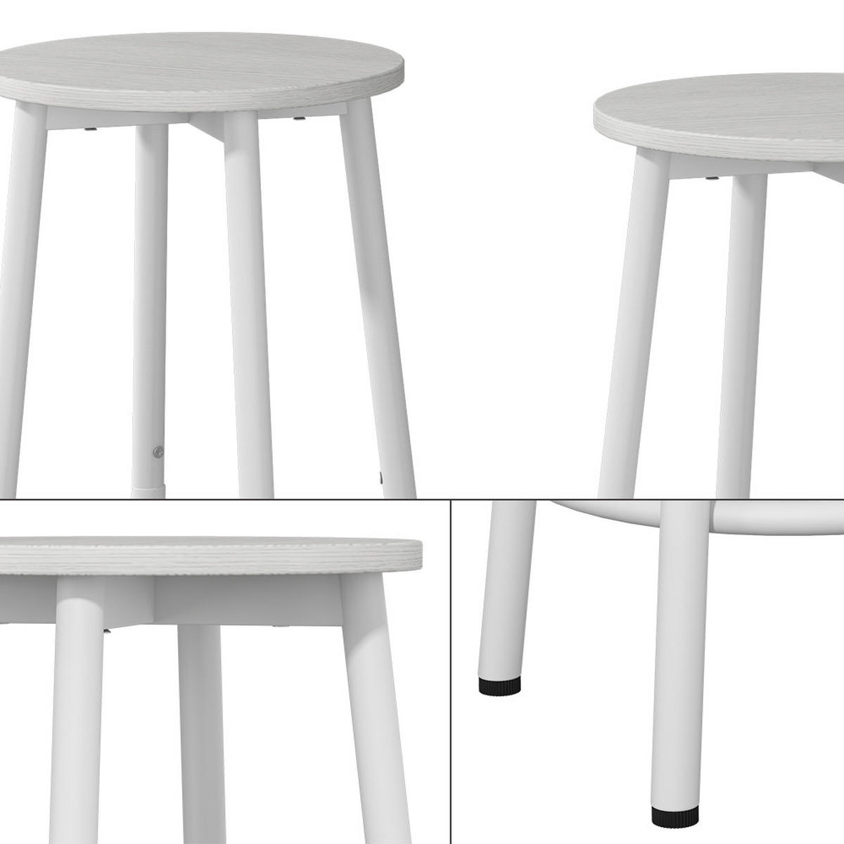 BARHOCKER Edmonton Weiß 31.5 x 64 cm 2 Teile - Weiß, Holzwerkstoff (31.5/64/30cm) - Vicco