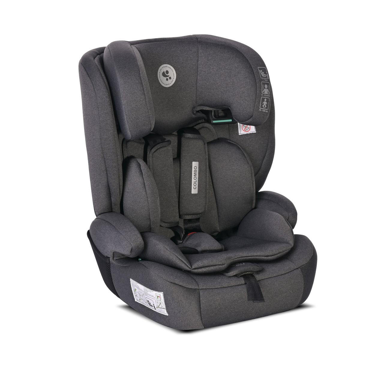 KINDERSITZ Colombo i-Size schwarz (76-150 cm) Kopfstütze verstellbar, SPS-System - Schwarz, Kunststoff (47/58/50cm) - Lorelli