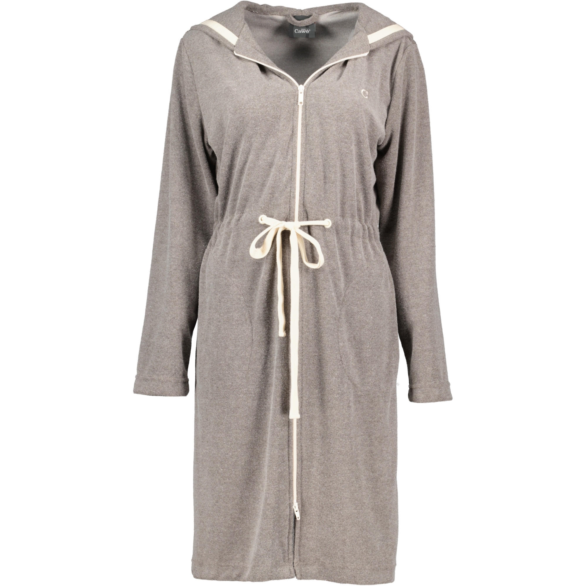 BADEMANTEL DAMEN KURZMANTEL MIT KAPUZE ACTIVE 821 MOCCA-NATUR - 33 - Braun, Textil (Mnull) - Cawoe