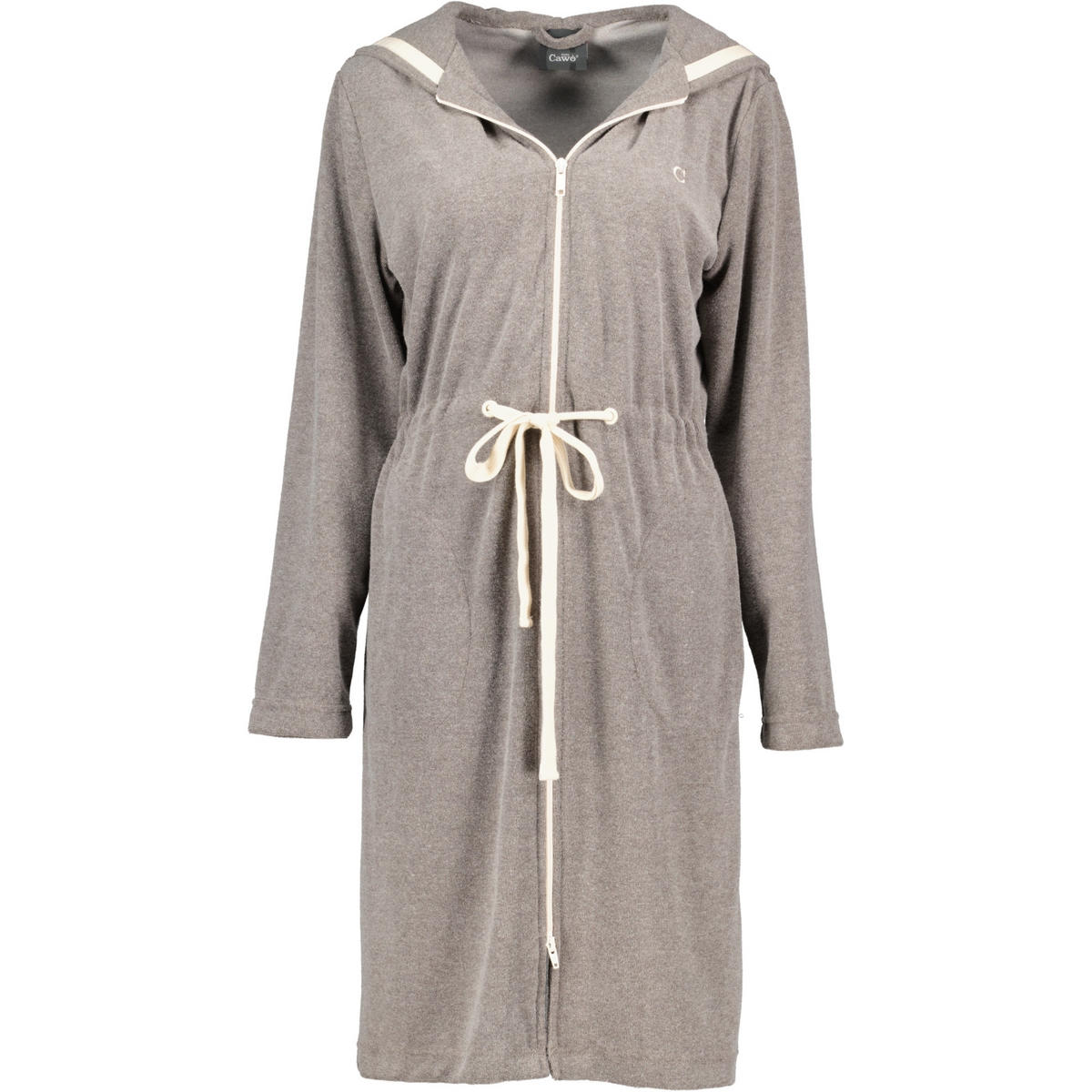 BADEMANTEL DAMEN KURZMANTEL MIT KAPUZE ACTIVE 821 MOCCA-NATUR - 33 - Braun, Textil (Mnull) - Cawoe