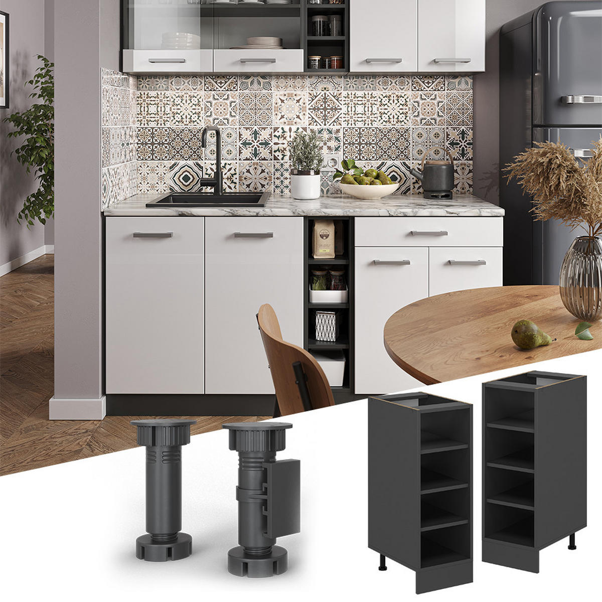 Anthrazit, Holzwerkstoff (30/81.6/60cm) - Vicco