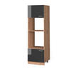 MIKROWELLENSCHRANK R-Line Anthrazit Hochglanz 60 cm - Honigeiche/Schwarz Hochglanz, Holzwerkstoff (60/206.8/57.2cm) - Vicco