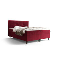 BOXBETT LIMBA mit Matratze H3, Bonell und Topper 180x200 Monolith 59 - Rot, Holz/Textil (180/200cm) - Bedante