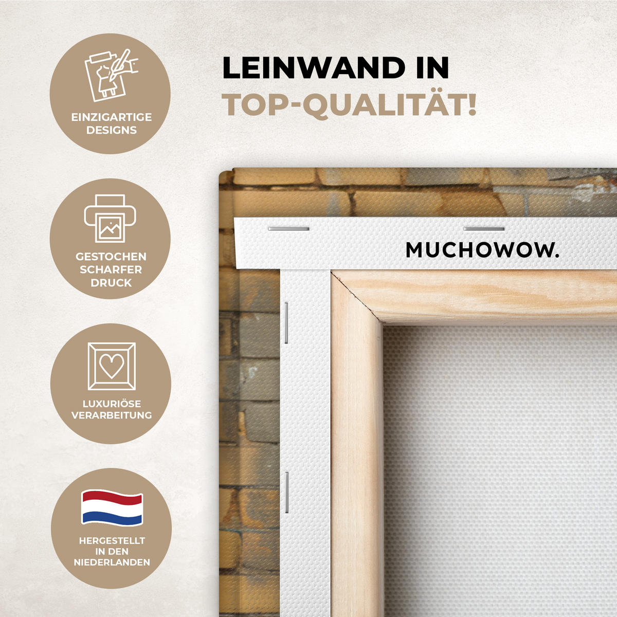 LEINWANDBILD Graffiti - Banksy - Mädchen - Straßenkunst Groß 140x90 cm - Sandfarben, Textil (140/90cm) - MuchoWow
