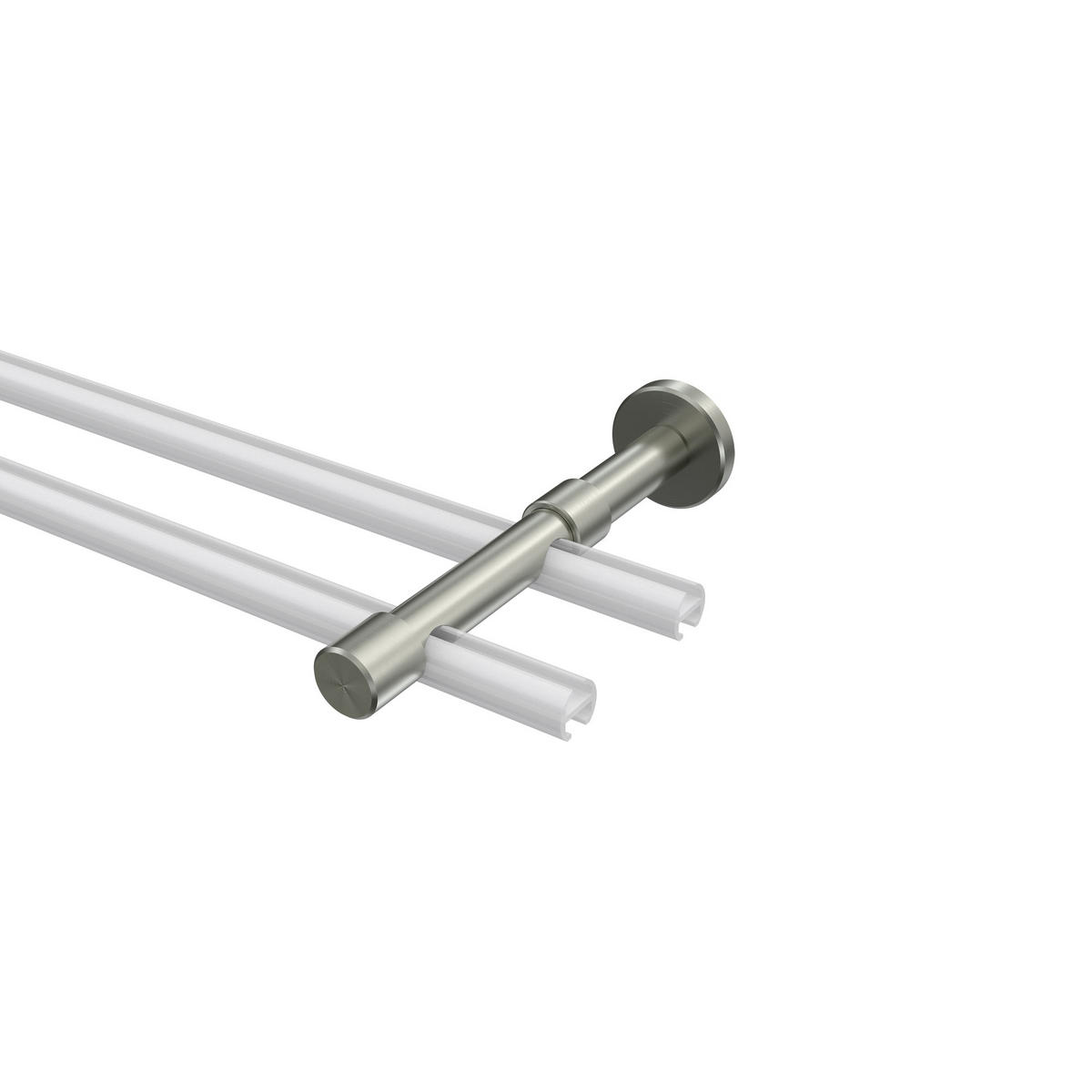 TRÄGER FÜR GARDINENSTANGEN 16 mm Ø, Sinux 2-läufig, Edelstahl-Optik - Edelstahlfarben, Metall (15.8/4/4cm) - INTERDECO