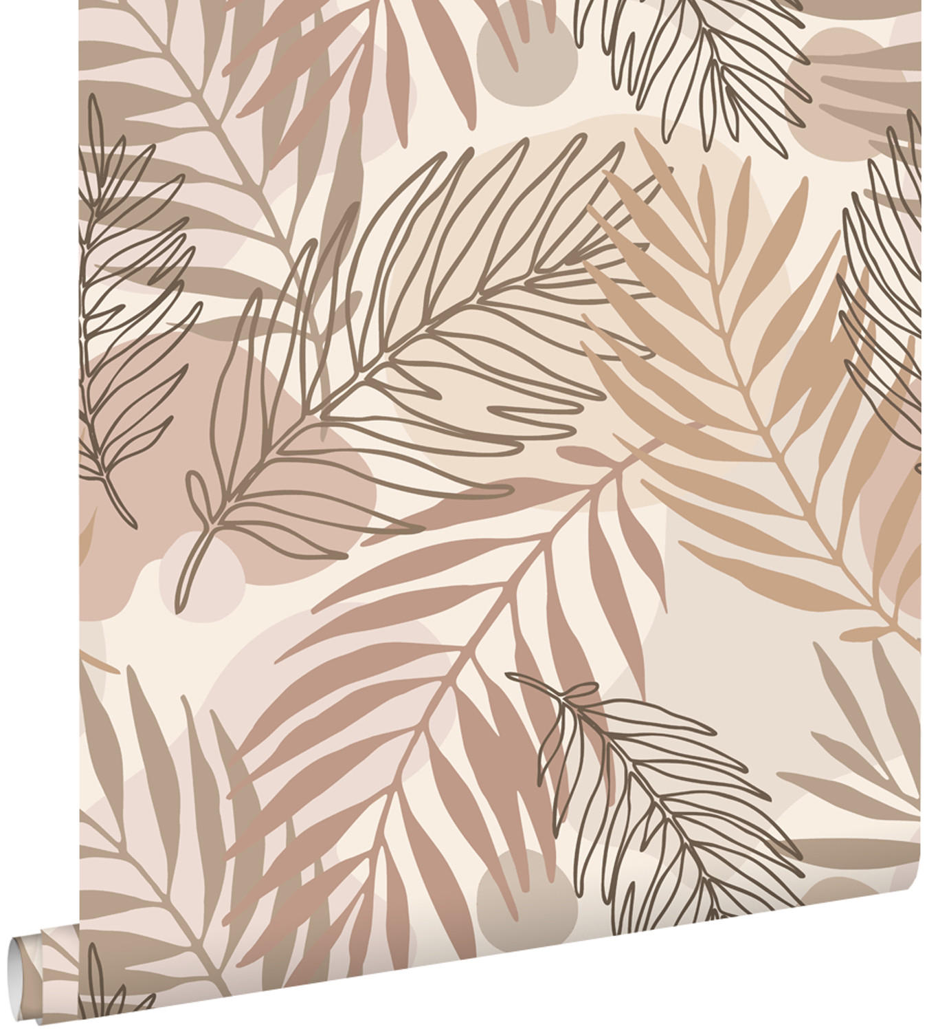TAPETE Blätter 50 x 900 cm - Beige, Papier (50/900cm) - ESTAhome