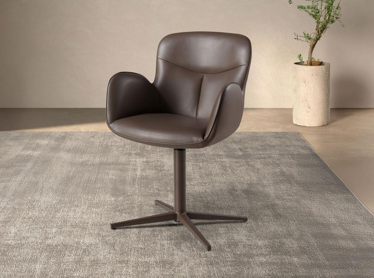 STUHL aus Kunstleder 60/65/90 cm - Dunkelbraun/Braun, Leder/Textil (60/90/65cm) - ANGEL CERDA