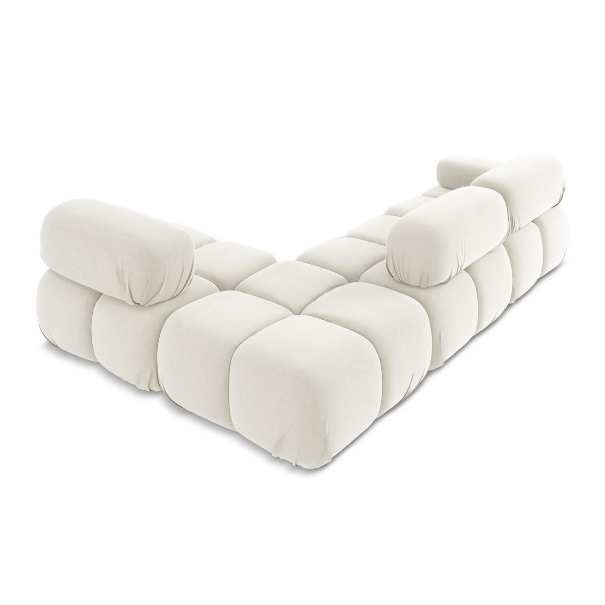 ECKSOFA Rechts Samt Stoff Beige - Beige/Creme, Kunststoff/Textil (285/190cm) - LaMiaSofa