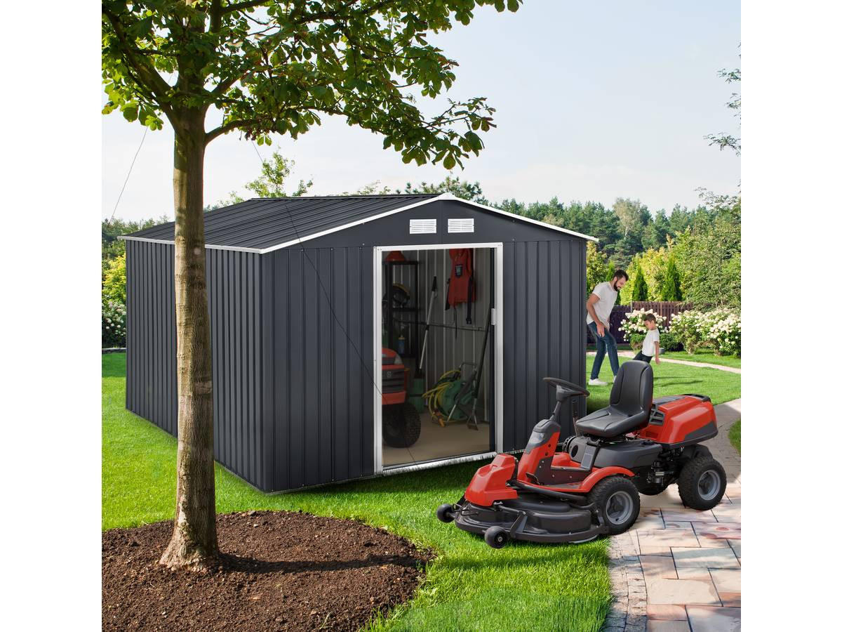 METALL-GARTENHAUS vegas Grau - Grau, Metall (277/202/255cm) - Habitat Garten