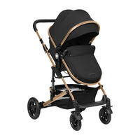 KOMBIKINDERWAGEN Amaia 3 in 1 schwarz Size Babyschale umbaubar Federung Tasche - Schwarz, Metall (86/50/107cm) - Kikka boo
