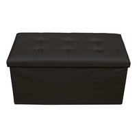 FUSSHOCKER Schwarz 38/76/38 cm - Schwarz, Textil (38/38/76cm) - Mobili Rebecca