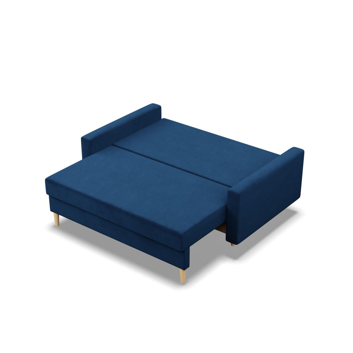 SOFA 2-SITZER MIT SCHLAFFUNKTION BLANK, Dunkelblau - Blau, Textil (152/92/92cm)