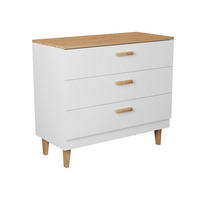 KOMODA Denver Bela - bela, leseni material (100/90/47cm) - Petits-meubles