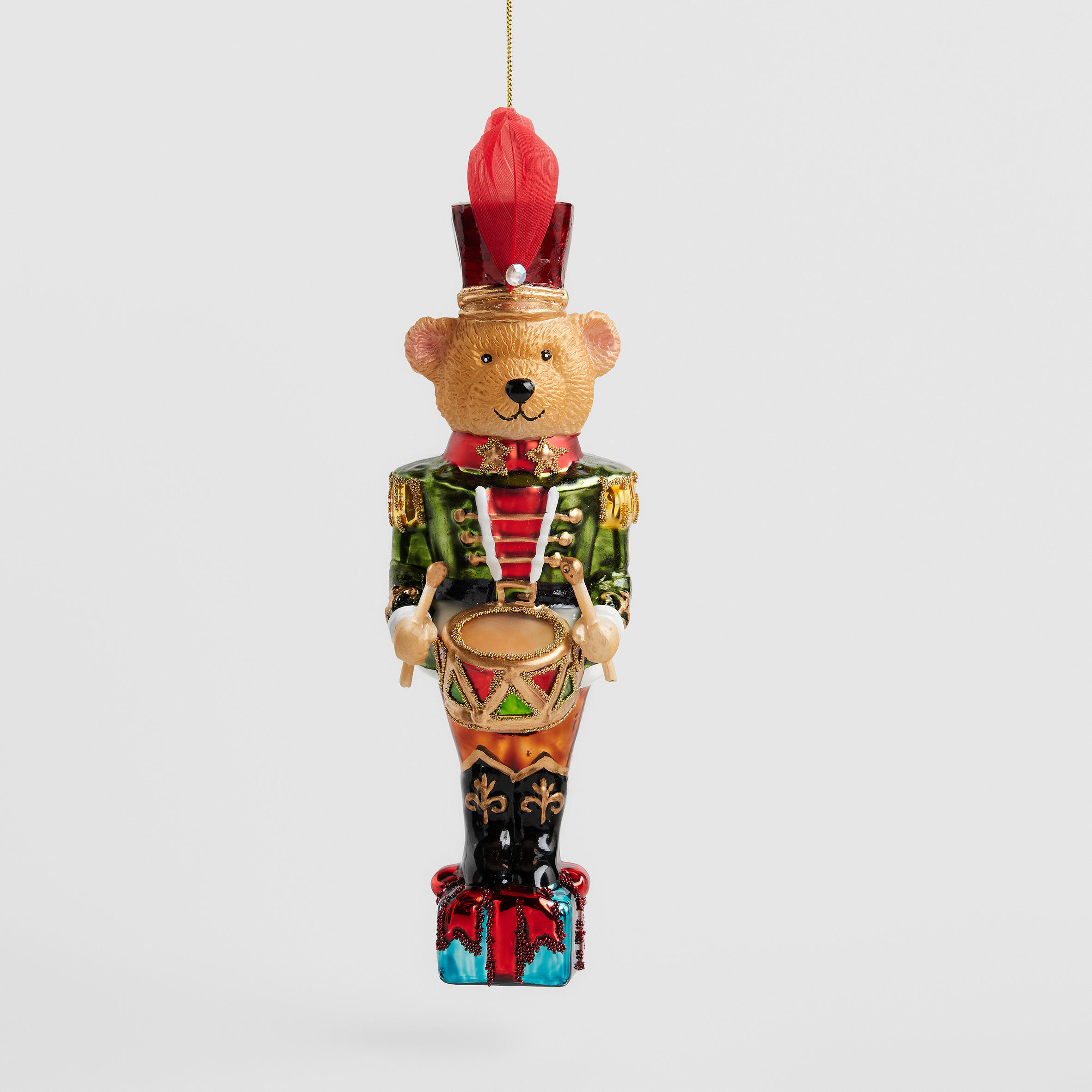 WEIHNACHTSKUGEL Glas FLORETTA, NUCIO Bär 5 x 18 cm, Gold, Christbaumkugeln, Weihnachtsdeko Xmas, Christmas Deko - Goldfarben, Glas (5.5/5.5/18.5cm) - home&you