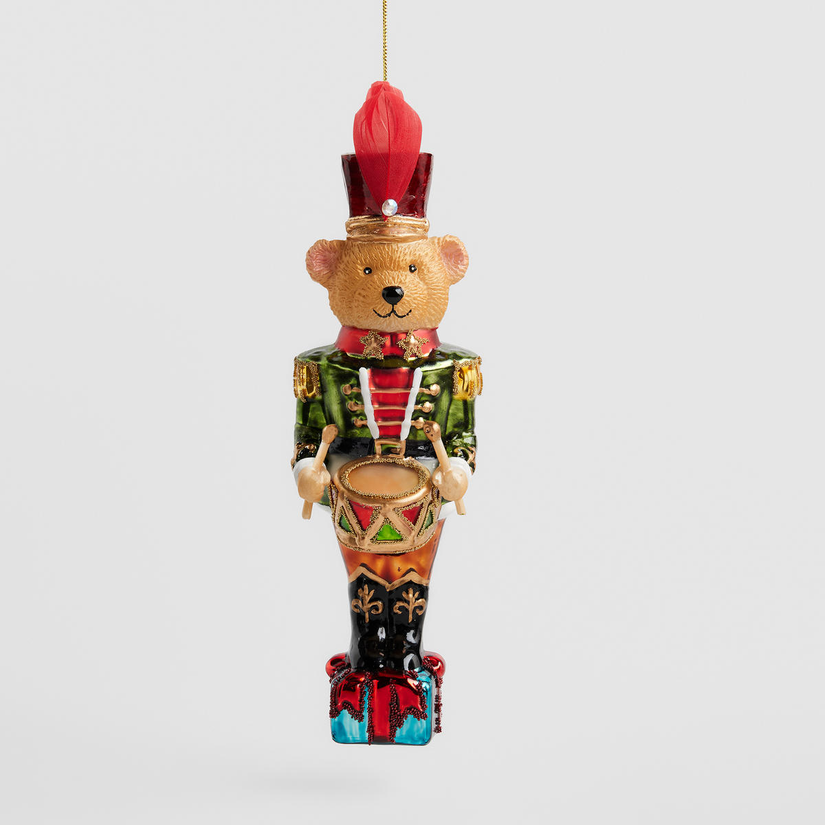 WEIHNACHTSKUGEL Glas FLORETTA, NUCIO Bär 5 x 18 cm, Gold, Christbaumkugeln, Weihnachtsdeko Xmas, Christmas Deko - Goldfarben, Glas (5.5/5.5/18.5cm) - home&you
