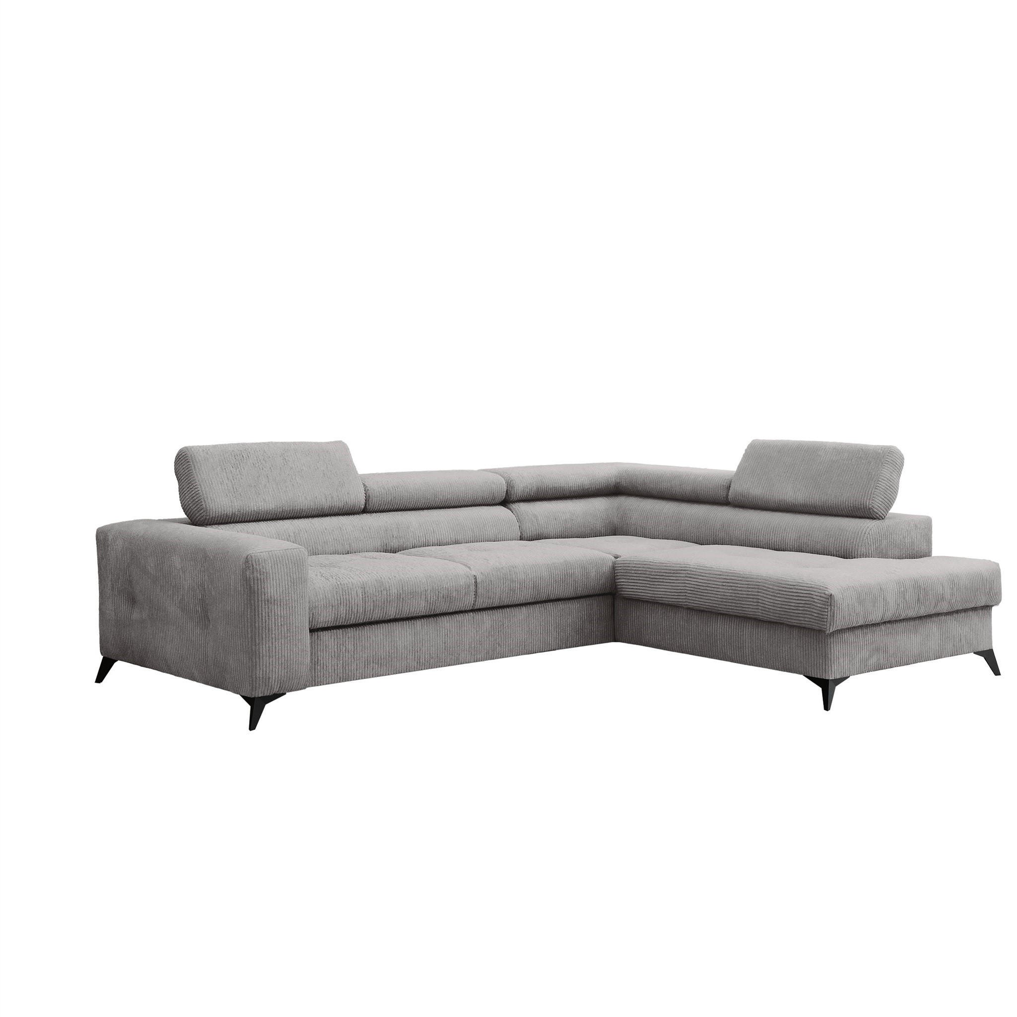 ECKSOFA Schlafsofa Amadeo In Anafi - Grau, Holzwerkstoff/Textil (271/202cm) - Fun Möbel