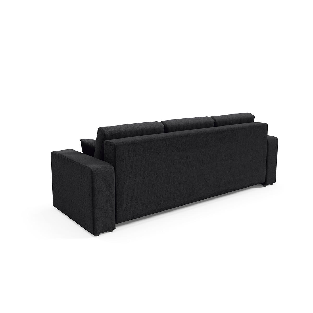 SOFA Vasco 3 Sitzplätze Schwarz - Schwarz, Holz (244/86/92cm) - Petits-meubles