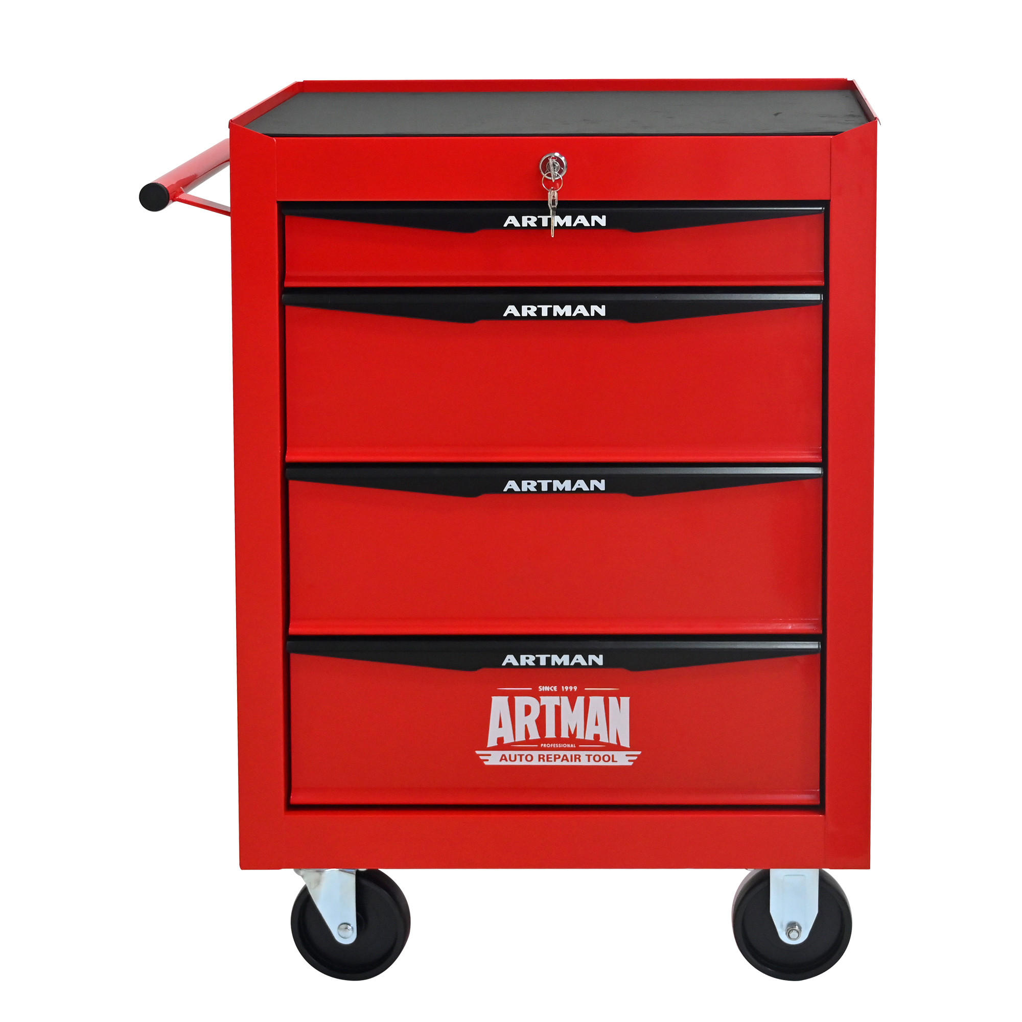 KOMBINATIONSKOFFER – Einheit mit 4 Schubladen, 508 mm (20 Zoll), ausgestattet mit 4 Schubladen, Farbgebung in Rot und Schwarz. - Multicolor, Metall (33/77.5/60cm) - DCA