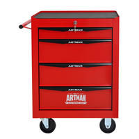 KOMBINATIONSKOFFER – Einheit mit 4 Schubladen, 508 mm (20 Zoll), ausgestattet mit 4 Schubladen, Farbgebung in Rot und Schwarz. - Multicolor, Metall (33/77.5/60cm) - DCA
