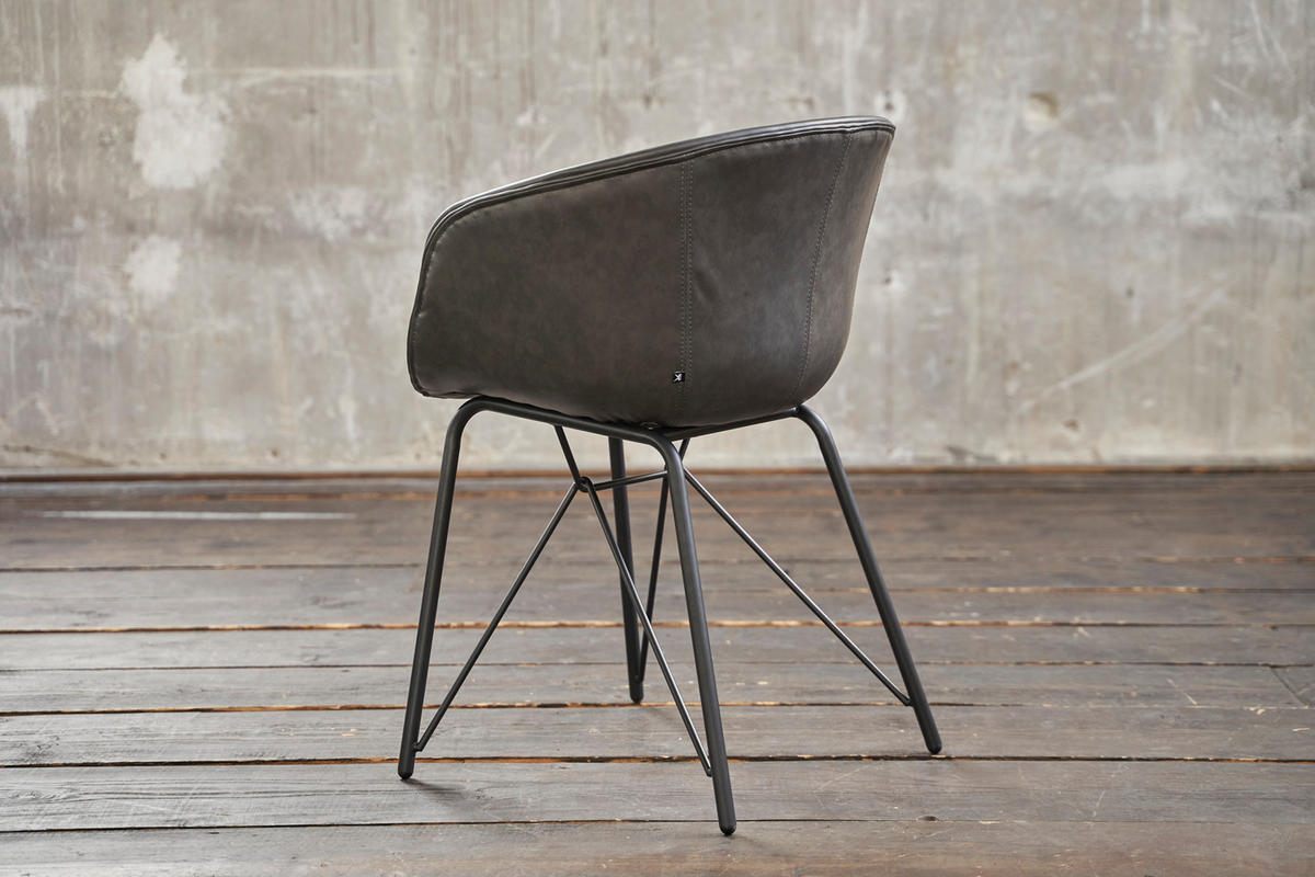 STUHL DANI Grau Kunstleder - Grau, Leder (60/79/52cm) - KAWOLA