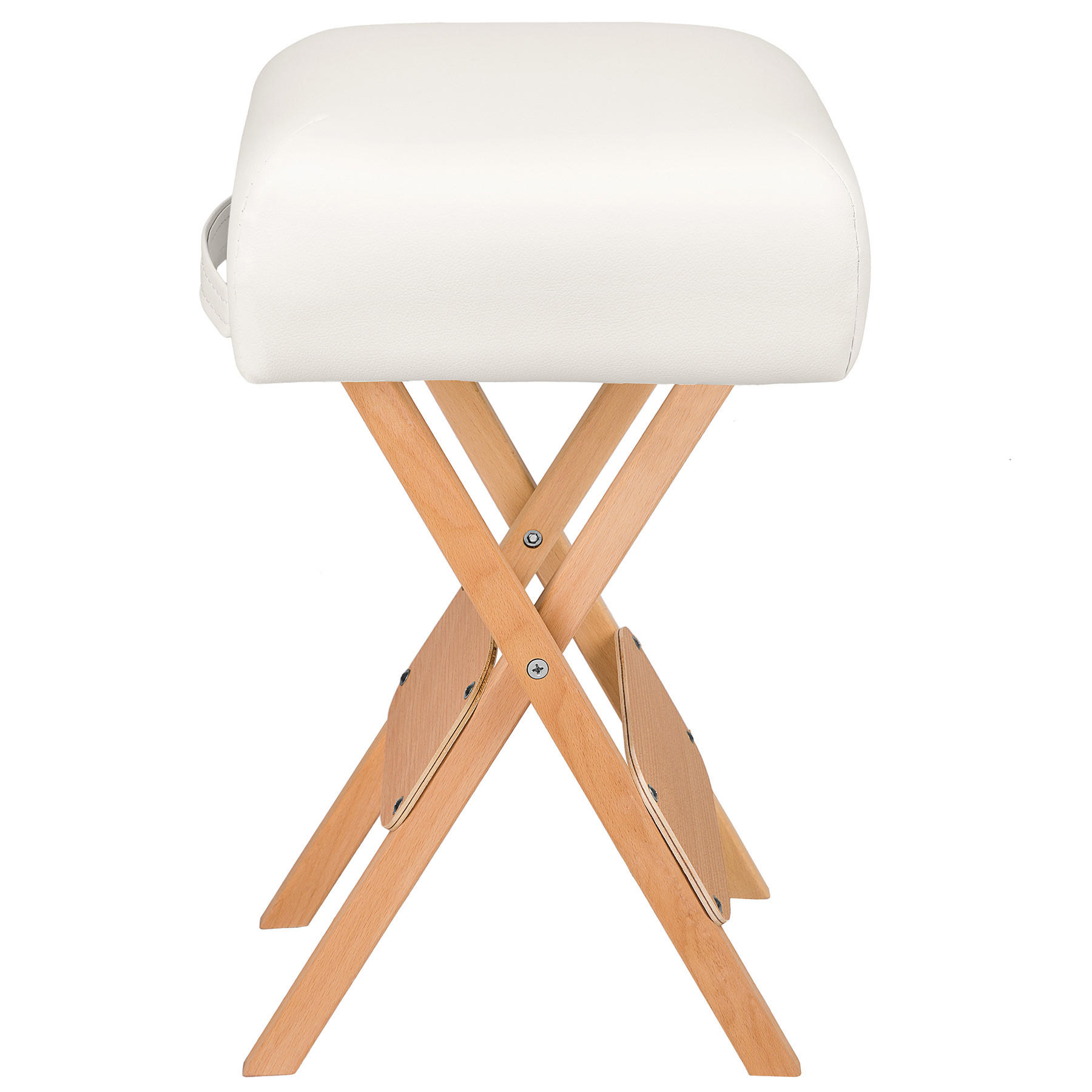 HOCKER mit 2 Lagerungsrollen, leichte Reinigung,weiß - Weiß, Textil (34/54/34cm) - tectake