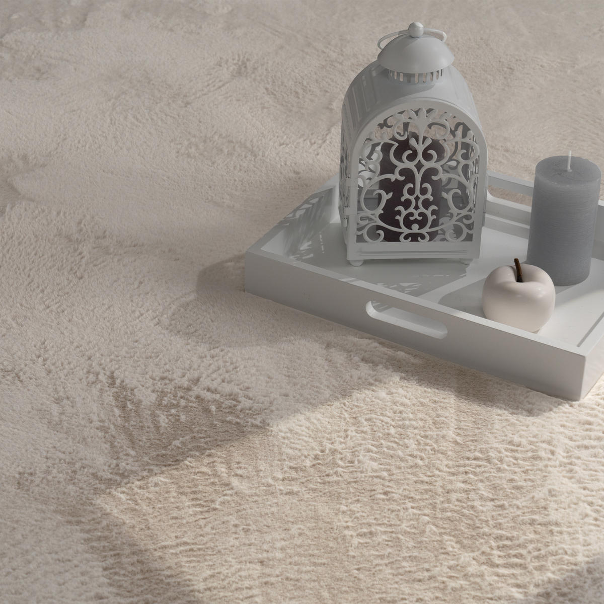 HOCHFLORTEPPICH 200/200 cm Soft 380 - Creme, Textil (200/200cm) - Paco Home
