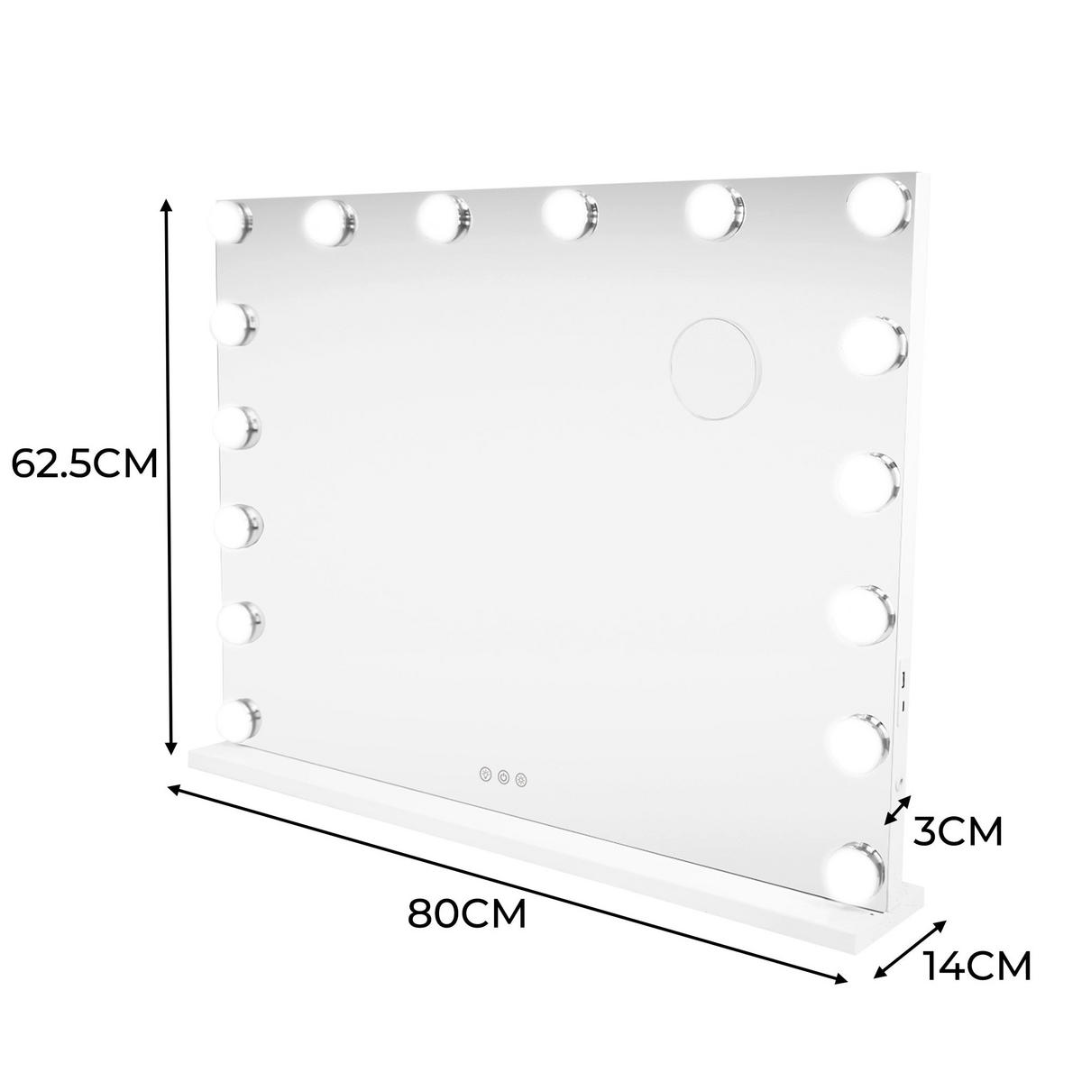 SPIEGEL LED Bluetooth - 80 x 60cm - Weiß, Glas (80/62.5/14cm)