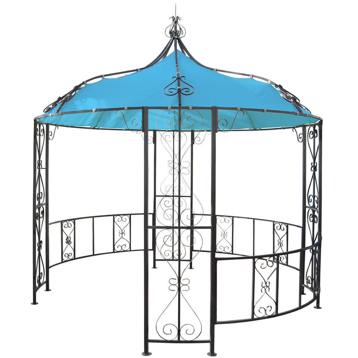 PERGOLA Almeria 330x300x300cm Rundpavillon Türkis - Türkis, Metall (300/330/300cm) - BERLINLODGE