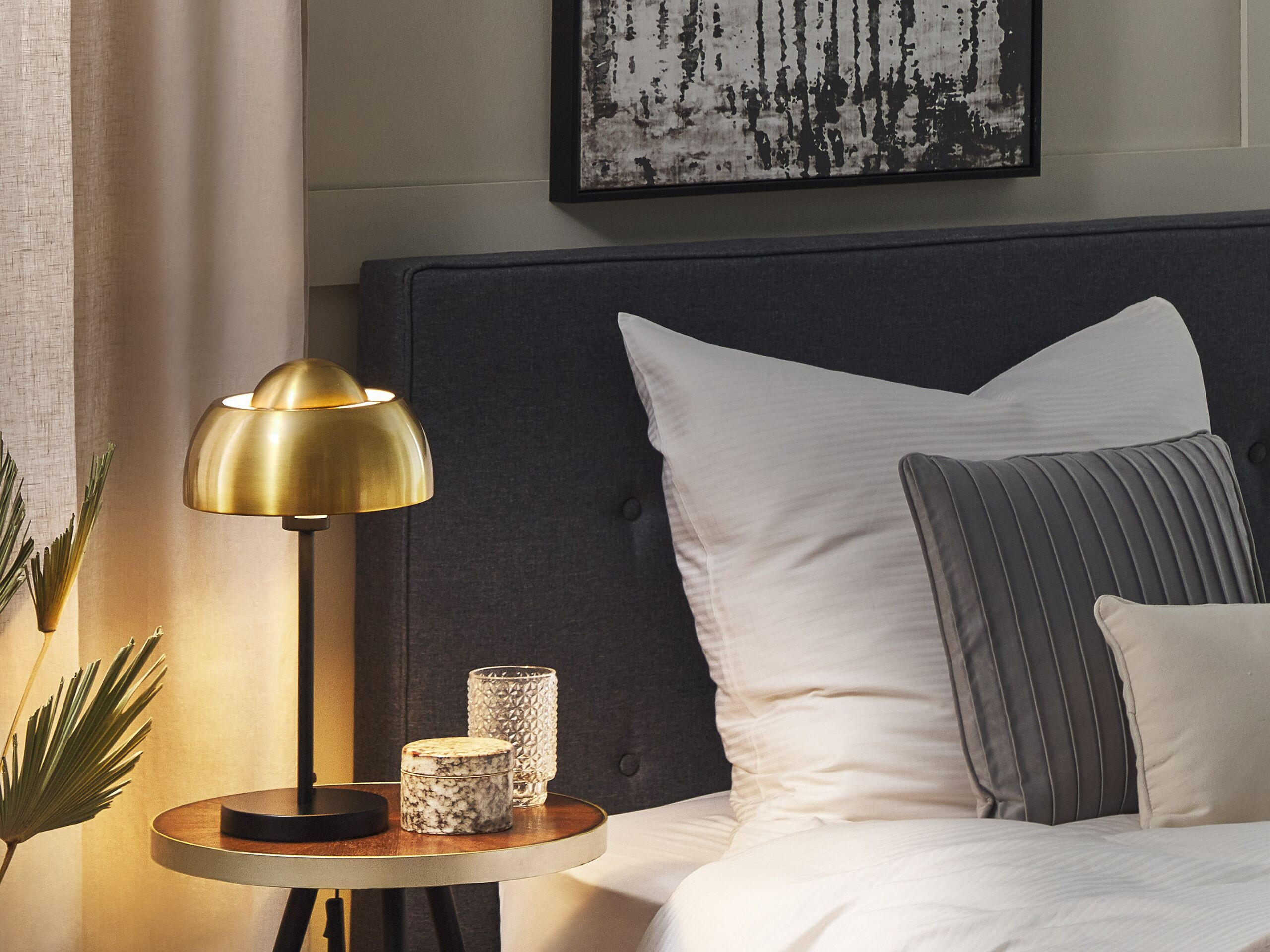 TISCHLEUCHTE Senette 24/24/44 cm - Schwarz, Metall (24/24/44cm) - Beliani