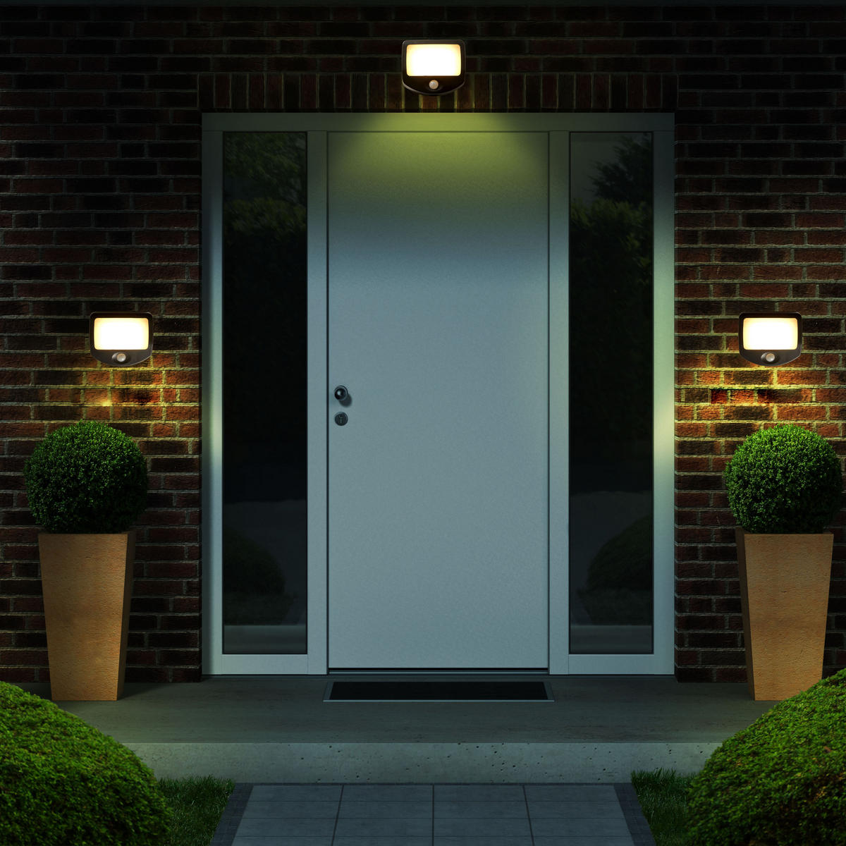 LED-BATTERIE-SICHERHEITSLEUCHTE - mit Bewegungsmelder und Funk-Aktivierung für Garten und Terrasse, 3er-Set - Weiß, Kunststoff (3.9/9/31.7cm) - Northpoint