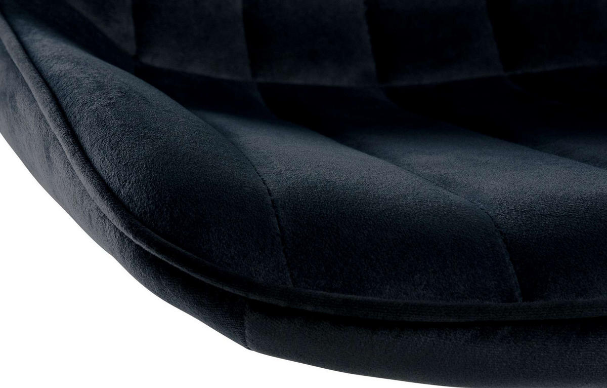 BARHOCKER Samt schwarz - Schwarz, Textil/Metall (49.5/91/50cm) - CLP