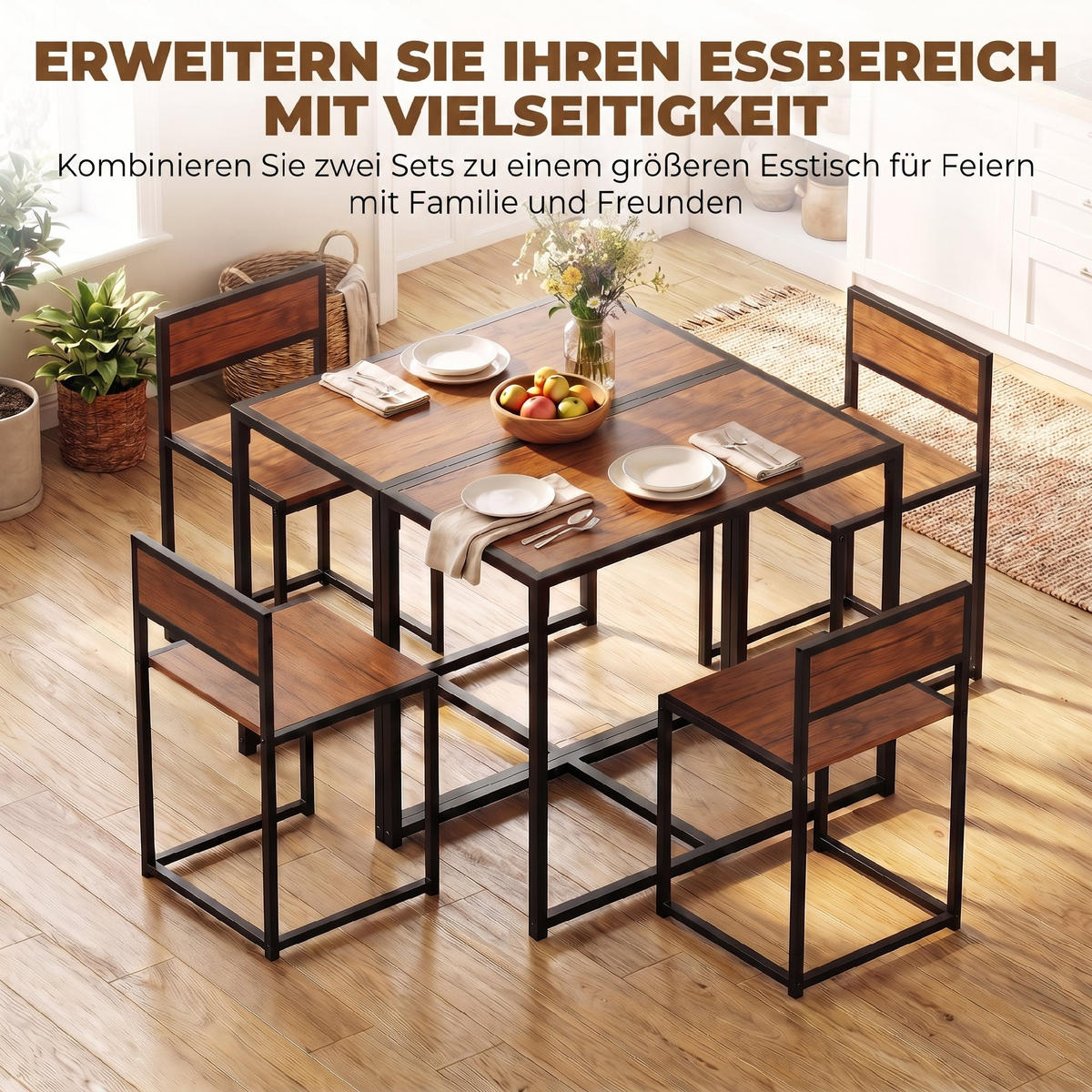 ESSGRUPPE mit 1 Tisch und 2 Stühlen Rostfarben 90.0/47.0/76.0 cm - Rostfarben, Metall (47/76/90cm)