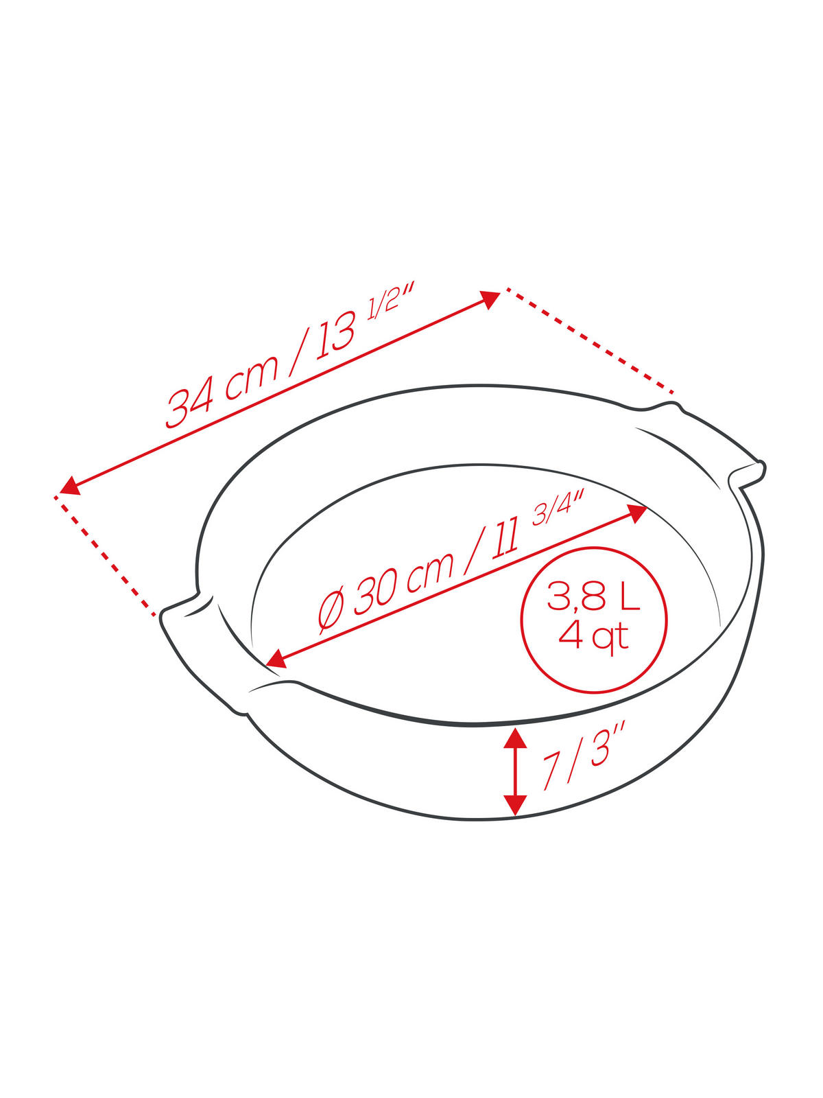 AUFLAUFFORM Keramik Appolia 30cm Rund Blau Spülmaschinenfest - Blau, Keramik (29.5/34/7.7cm) - PEUGEOT