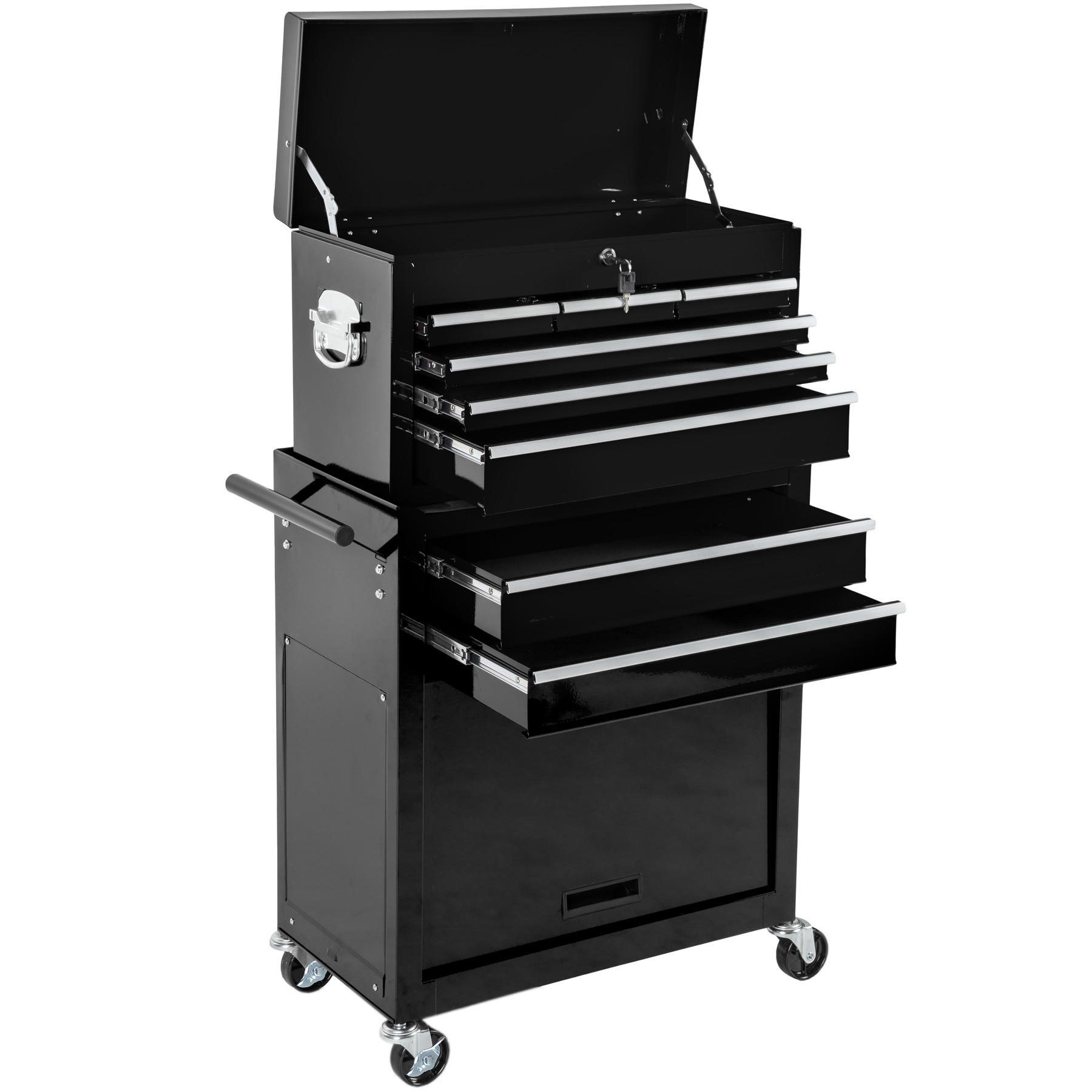 WERKZEUGWAGEN ,Rollen Ø 100 mm,schwarz - Schwarz, Metall (33/110/69cm) - tectake