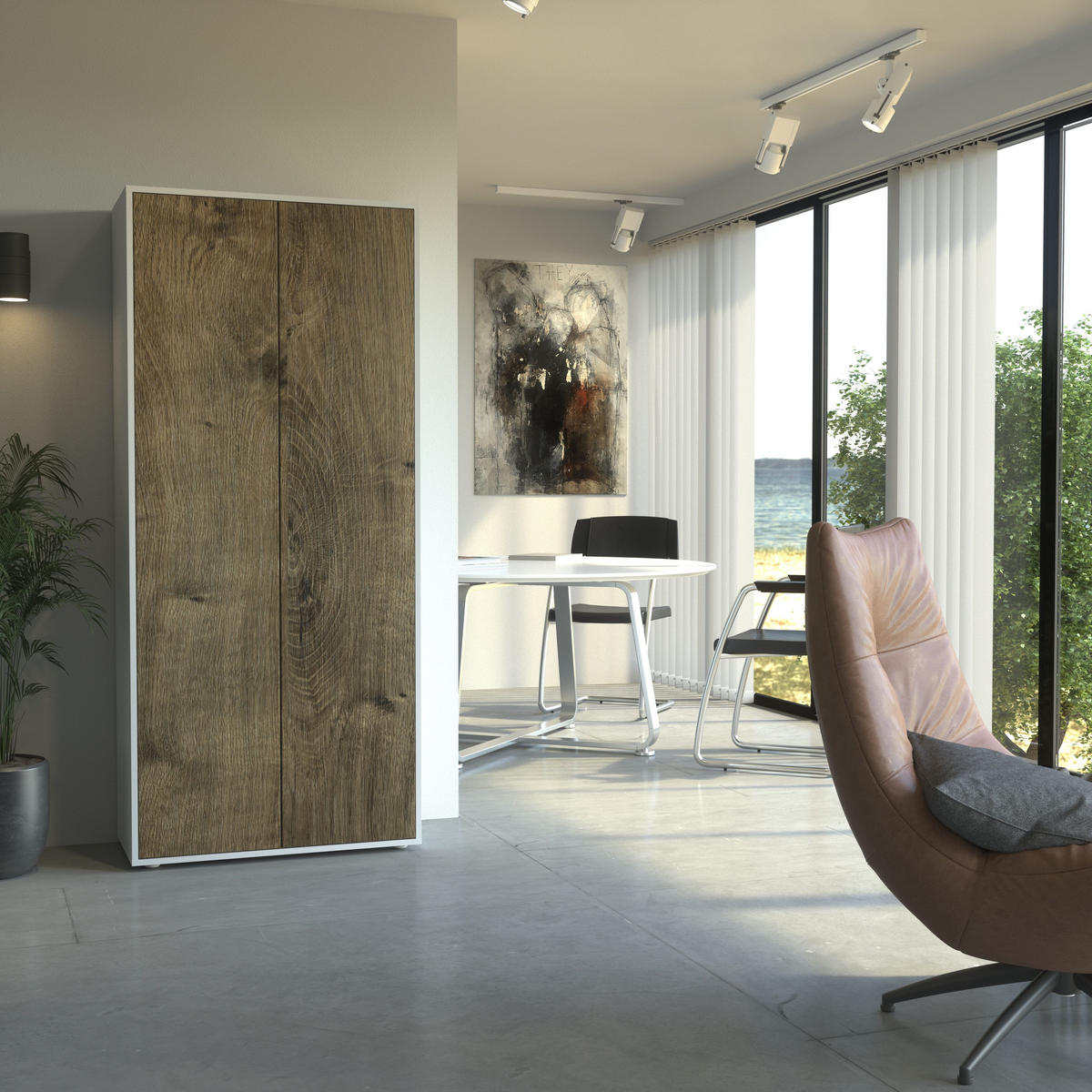AKTENSCHRANK Amira T00 Eiche Ribbeck 180/80/40 cm - Alteiche, Holzwerkstoff (80/180/40cm) - SIMPLYFURN