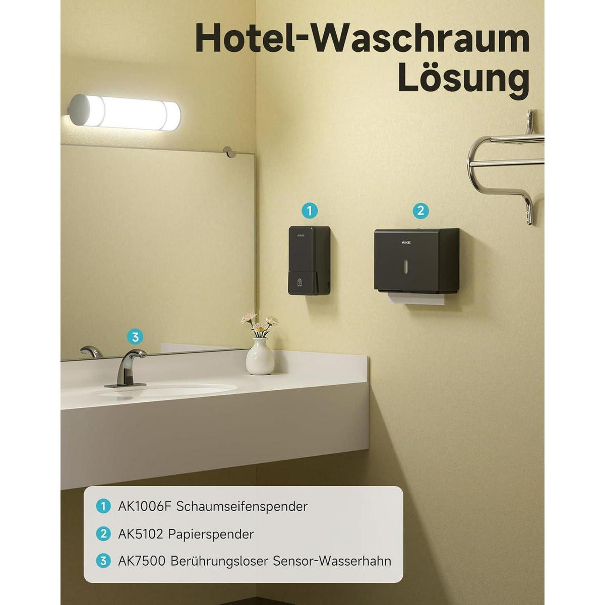 SCHAUMSEIFENSPENDER Wandmontiert 800 ML Schwarz - Schwarz, Kunststoff (10.7/26/12.8cm)