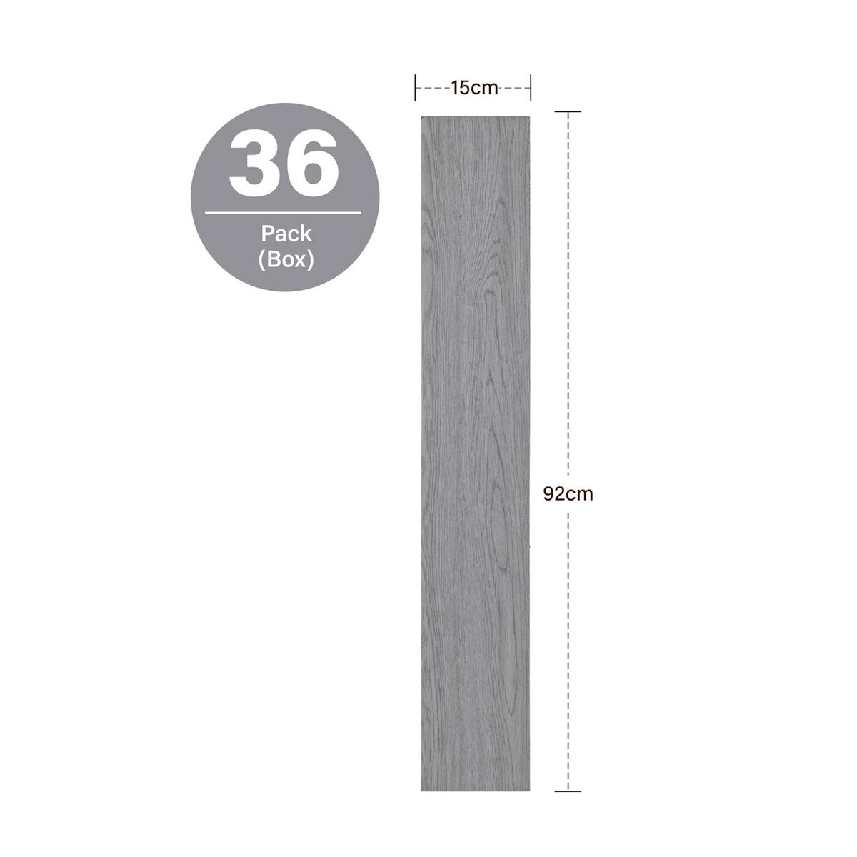 VINYLBODEN 5m²/36-TLG. selbstklebend PVC - Grau, Kunststoff (0.2/91.5/15.2cm) - Livingandhome