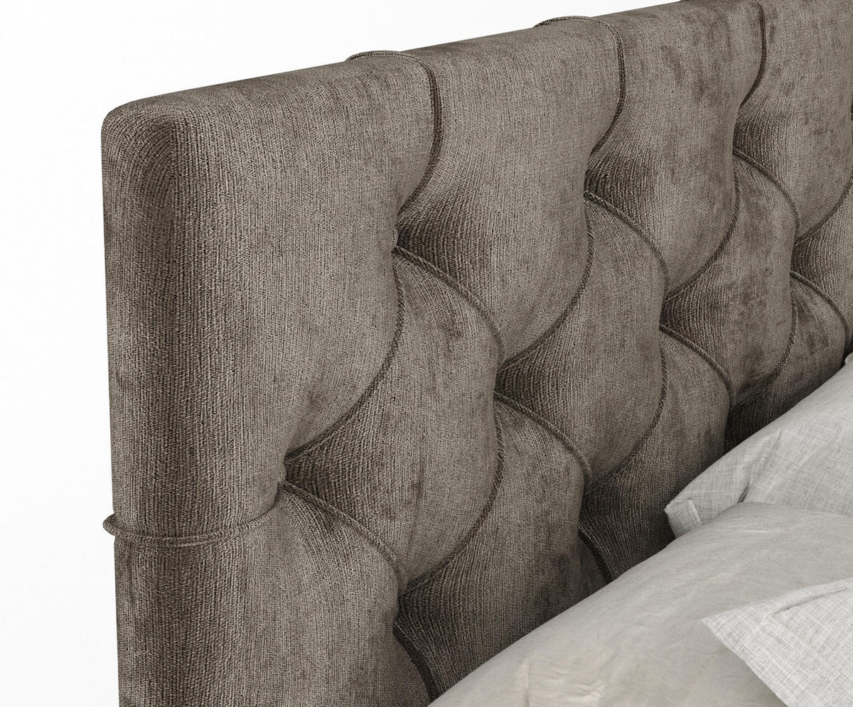 BOXSPRINGBETT Hugo Braun 140/200 cm - Schwarz/Braun, Holz/Holzwerkstoff (140/200cm) - Maison de Reve