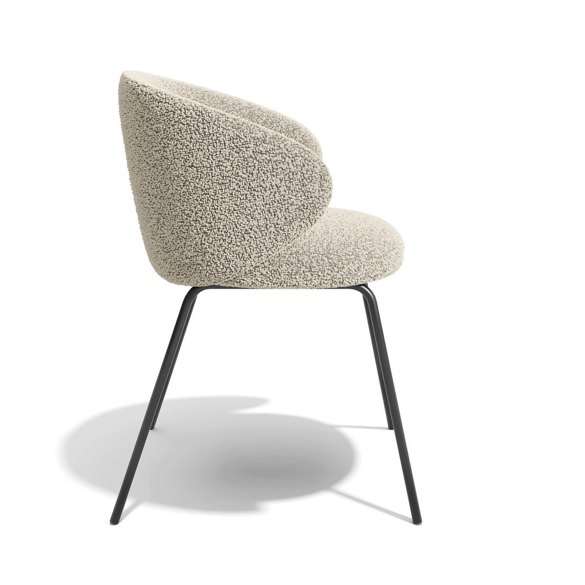 ESSZIMMERSTUHL Bouclé-Stoff Beige 53.5cm - Beige, Textil (53.5/75/54cm) - Sia Home