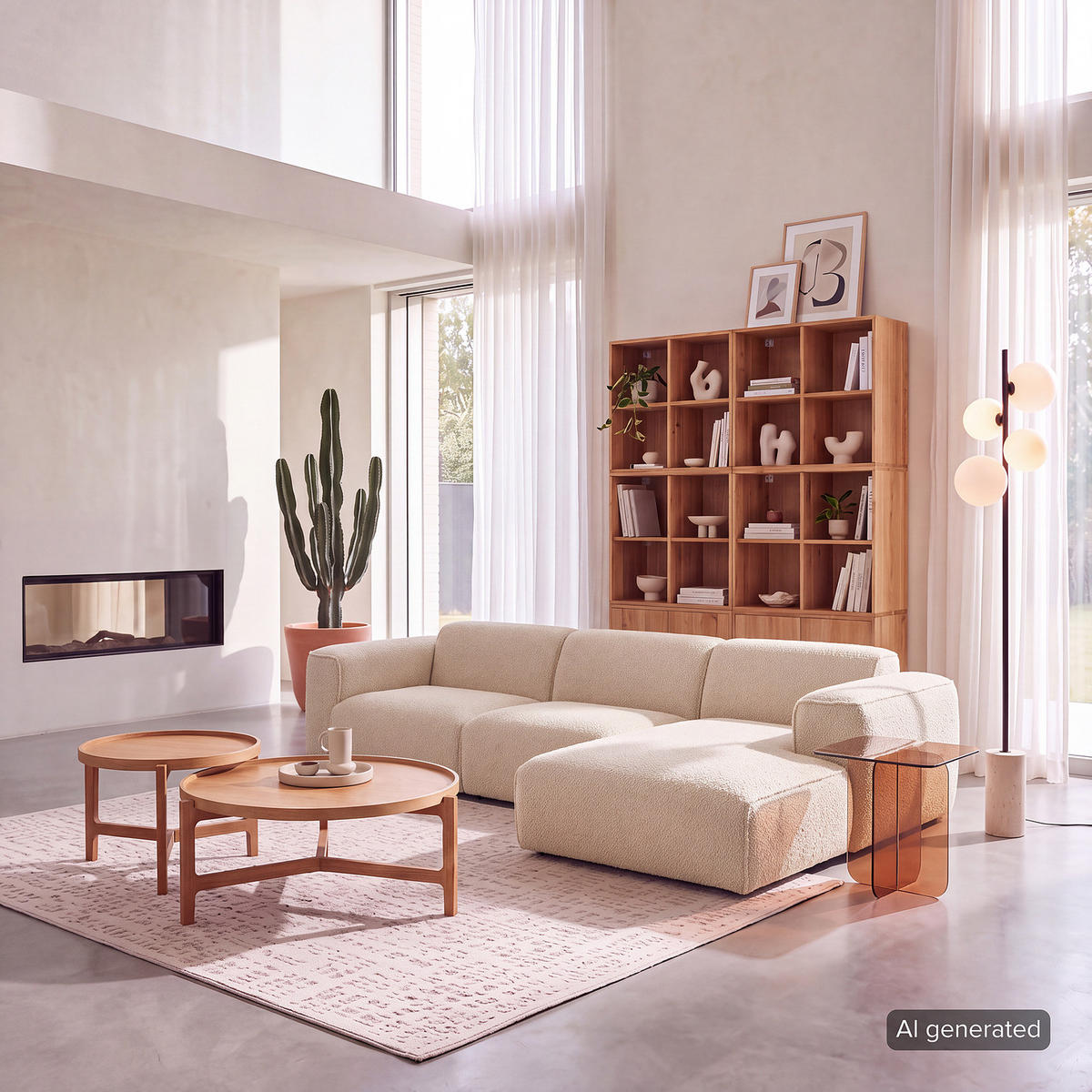 3-SITZER ECKSOFA mit Longchair - Beige/Schwarz, Kunststoff/Textil (284/173cm) - home24