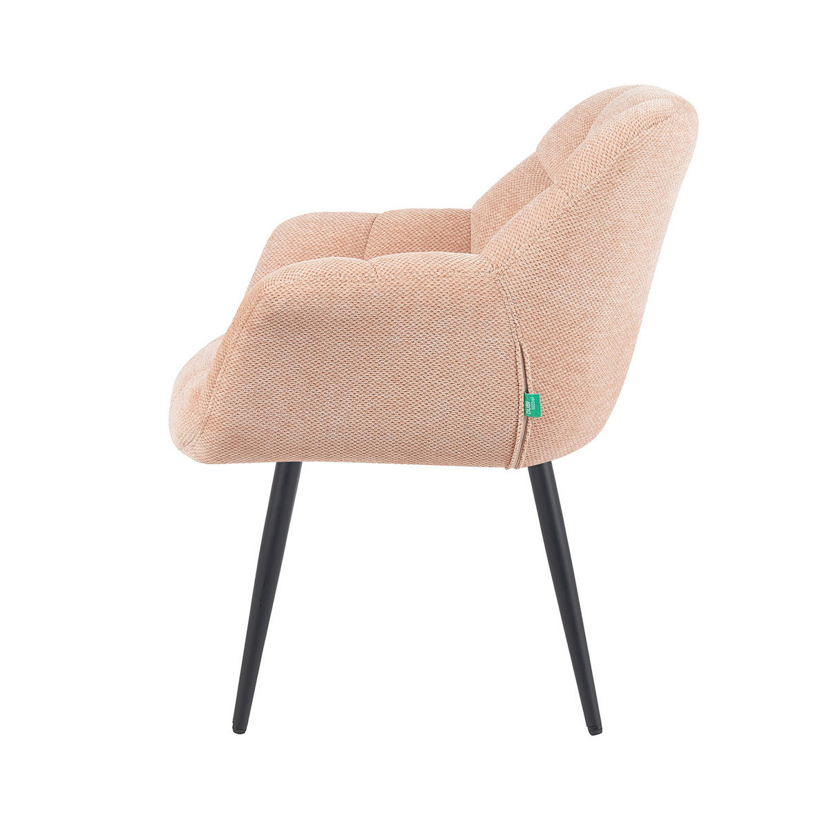 ESSZIMMERSTUHL Mika-Remo - Schwarz/Rosa, Textil/Metall (65/81/66cm) - DUBI Möbel