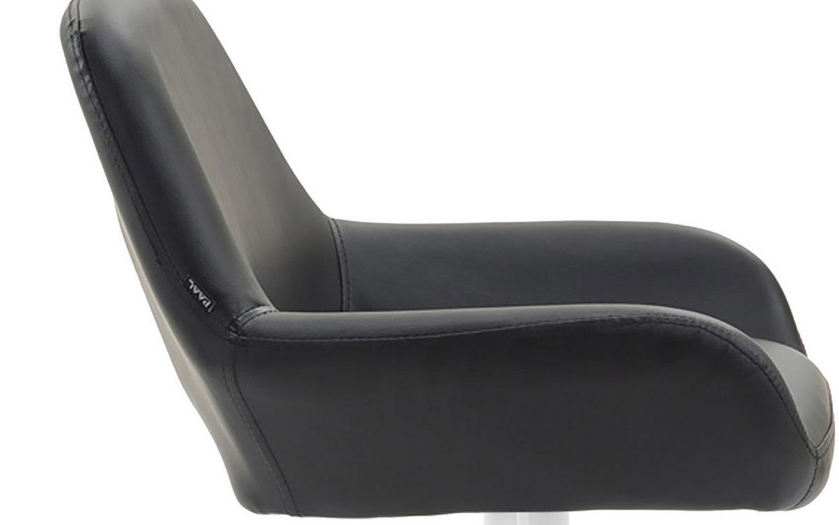 BARHOCKER 2er Set Prag Kunstleder weiß schwarz - Schwarz/Weiß, Kunststoff/Metall (51/109/52cm) - TPFLiving