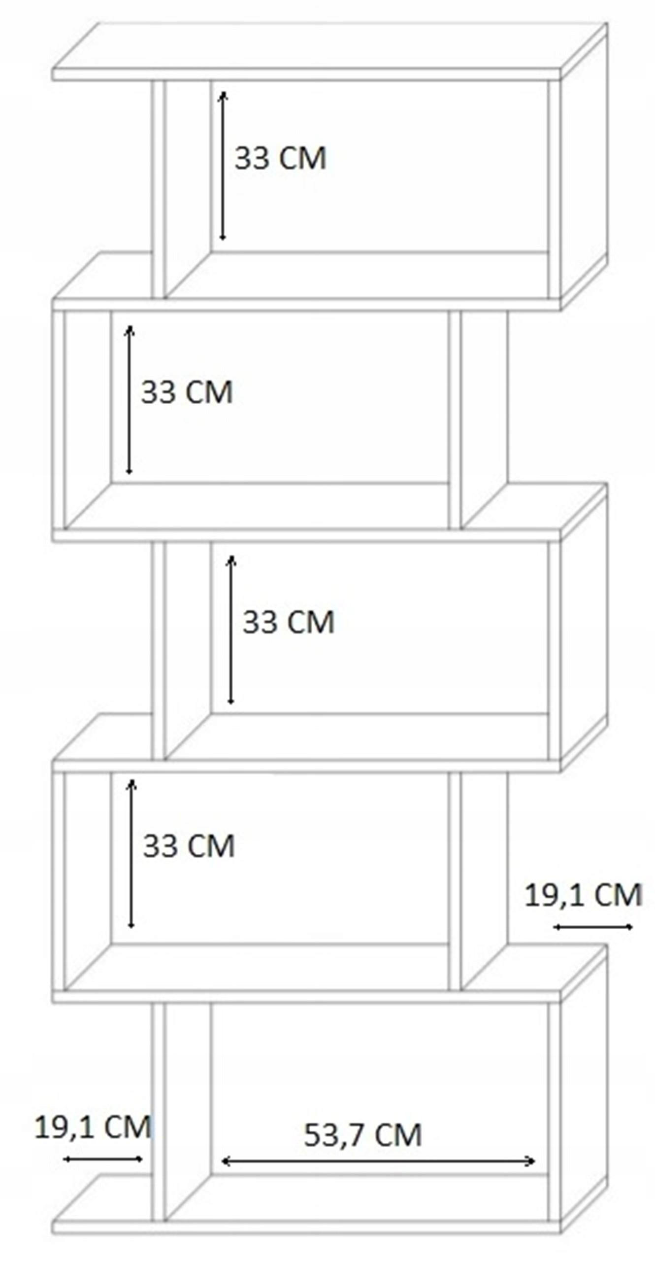 BÜCHEREGAL BASK Weiß 76,4/28/176 cm - Weiß, Holzwerkstoff (76.4/176/28cm) - Matkam Möbel