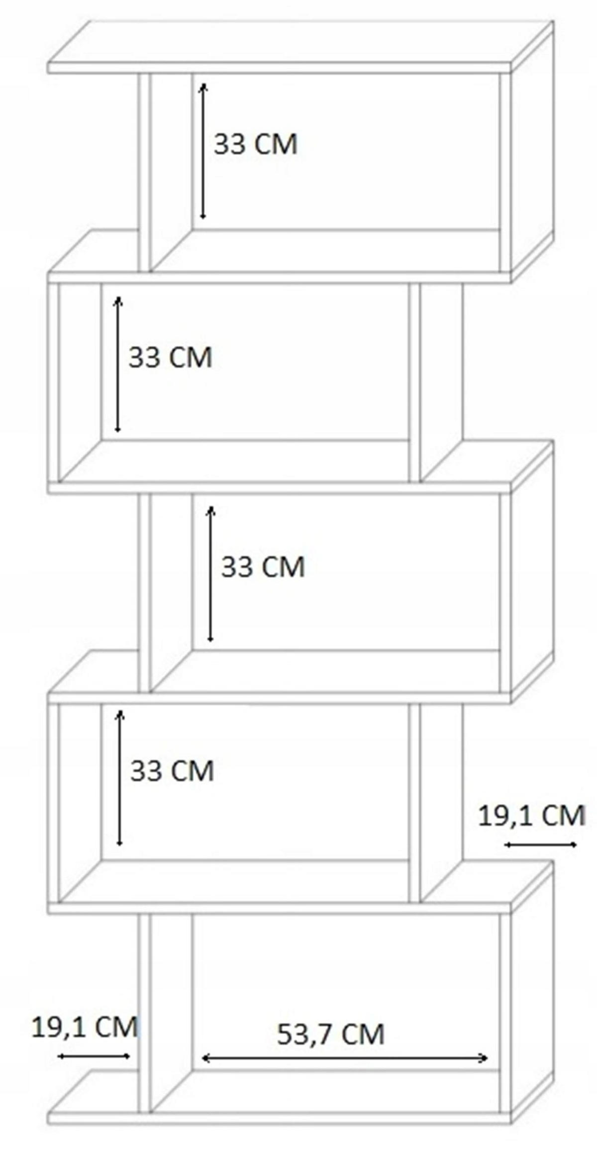 BÜCHEREGAL BASK Kaschmir 76,4/28/176 cm - Kaschmir, Holzwerkstoff (76.4/176/28cm) - Matkam Möbel