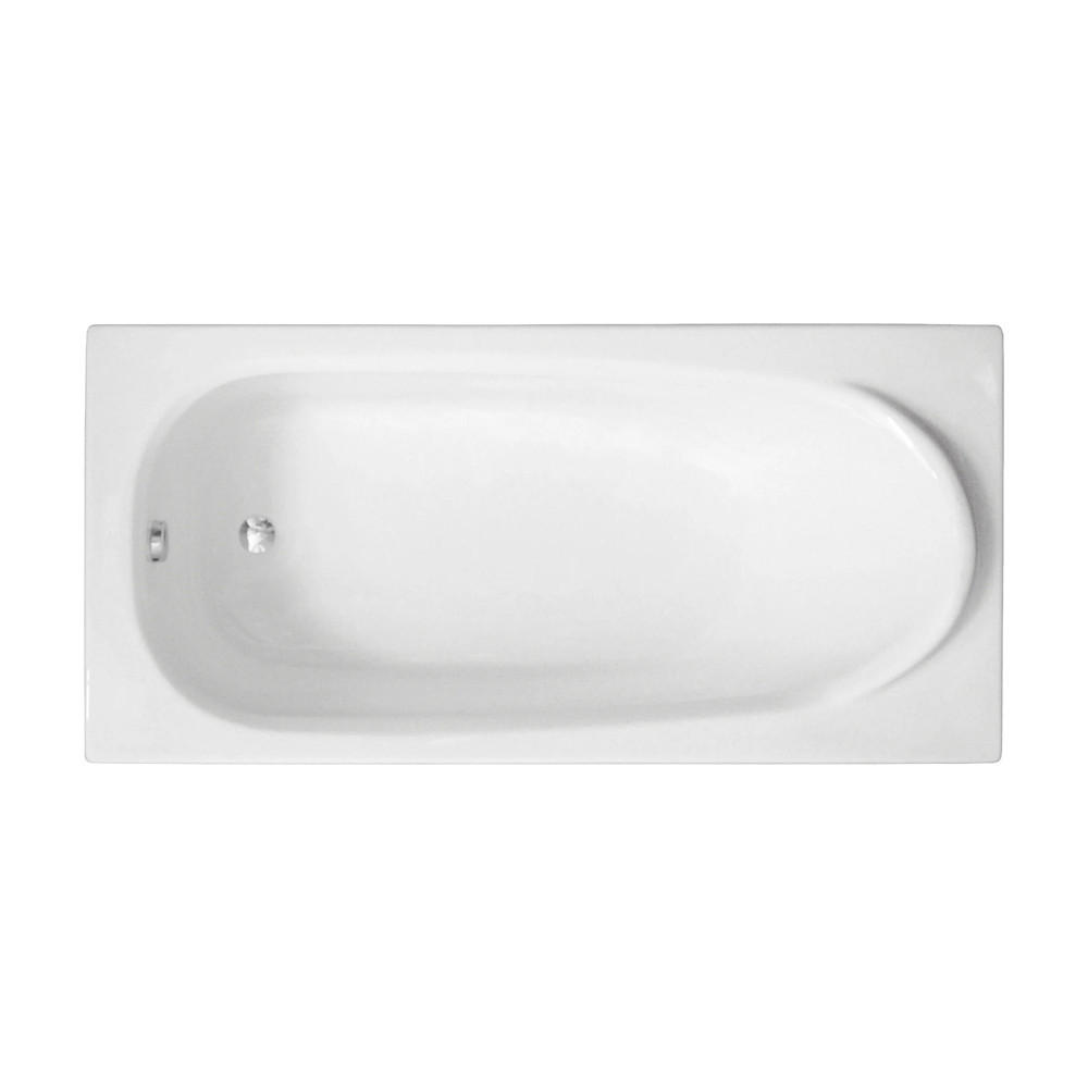 BADEWANNE Rechteck MEDIUM 160/75 mit Träger Ablauf Füße - Weiß, Kunststoff (75/56/160cm) - bad land