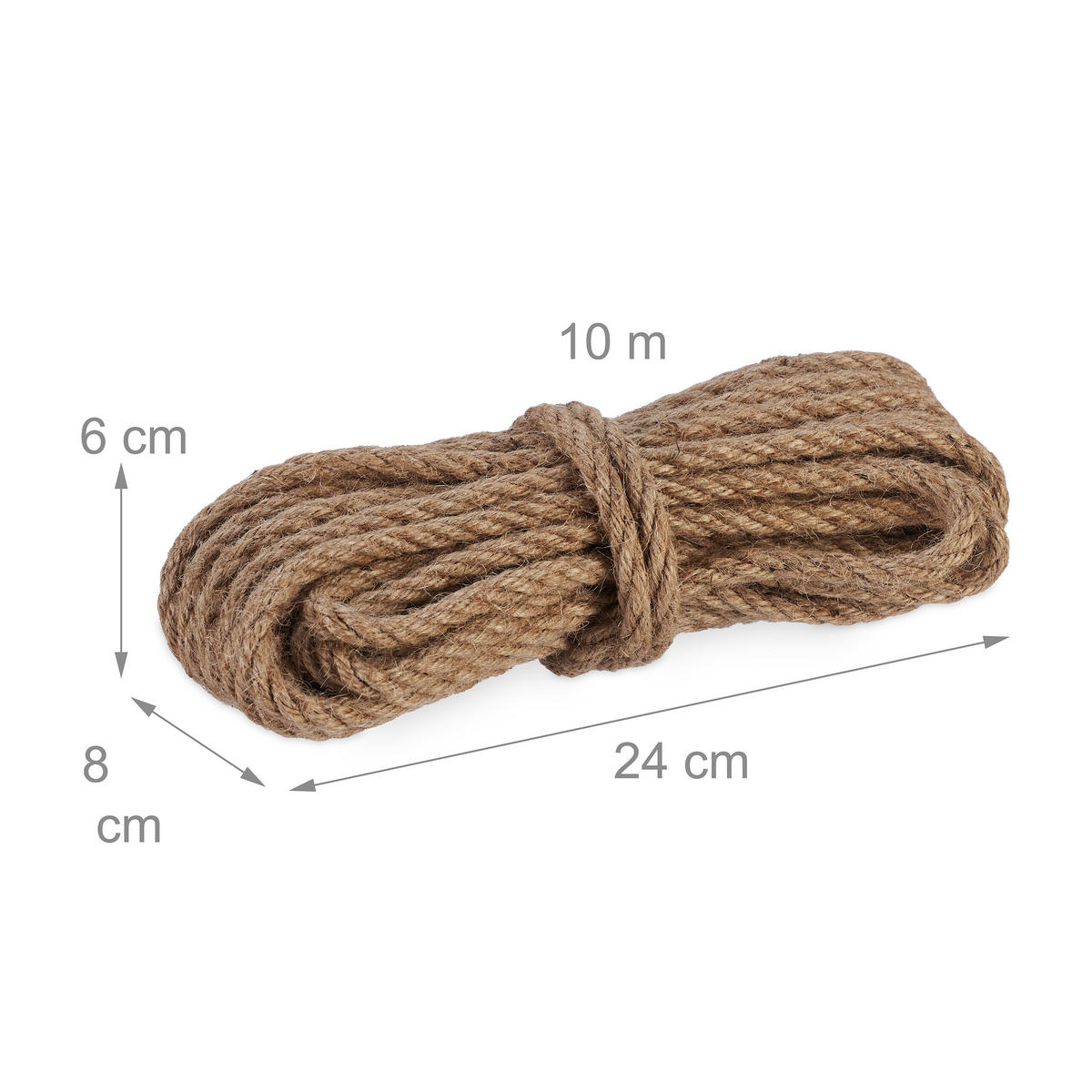 3XJUTESEIL - Hellbraun, Textil (6/8/24cm) - Relaxdays