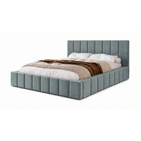 POLSTERBETT 200x200 cm, Alma, Doppelbett mit Bettkasten, Lattenrost aus Holz, Velourstoff, Hellgrau - Hellgrau, Holz/Kunststoff (200/200cm) - Marpur