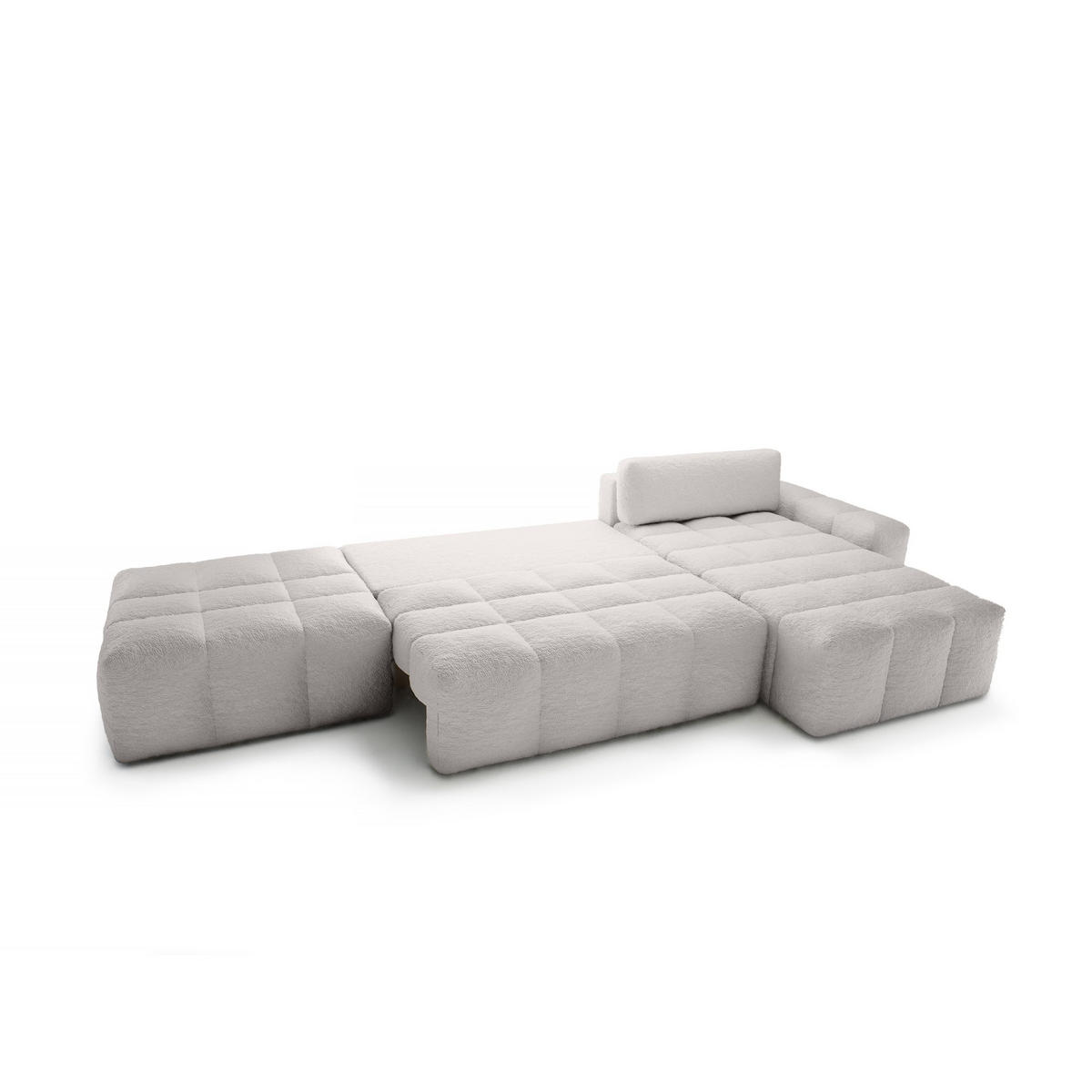 ECKSOFA mit Schlaffunktion Liptitz La, Hellgrau - Hellgrau, Textil (100/363cm) - Fedve
