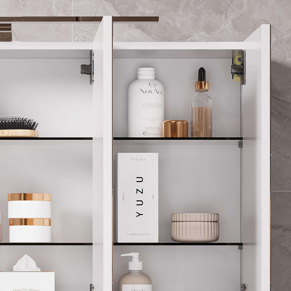 KOUPELNOVÁ SKŘÍŇKA SE ZRCADLEM Lavio Bílá - bílá, kompozitní dřevo (100/60/20cm) - Vicco